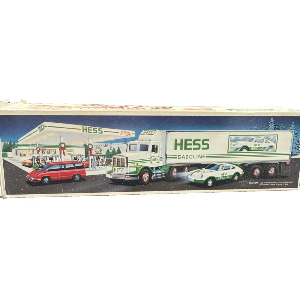 Hess 18 Wheeler and Racer Toy Semi-Truck with Lights 1992 Vintage Tested Works
